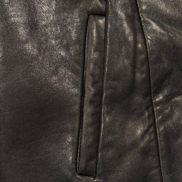 Pelle Studio Trench Coat Leather Y2K 90s Grunge Goth Minimalist Black Medium - Picture 9 of 16